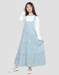 Nevada Print Inner Maxi Dress Woven Overall Anak Perempuan