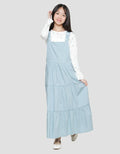 Nevada Print Inner Maxi Dress Woven Overall Anak Perempuan