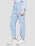 Nevada Celana Jogger Denim Cargo Light Washed Anak Perempuan