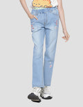 Nevada Embro Flower Celana Denim Anak Perempuan