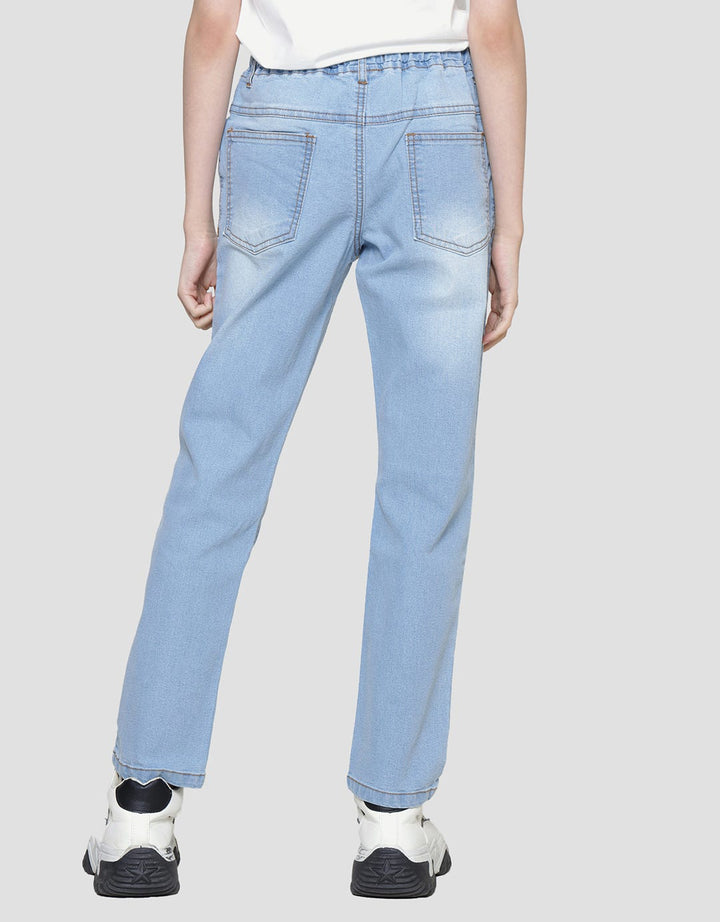 Nevada Embro Flower Celana Denim Anak Perempuan