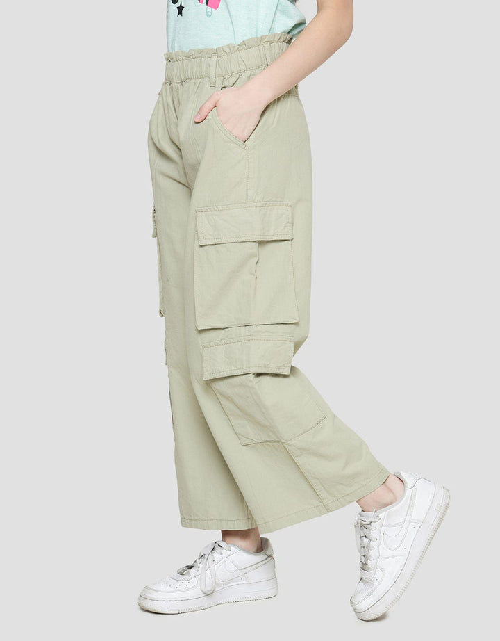 Nevada Celana Panjang Woven Wideleg Pocket Cargo Anak Perempuan
