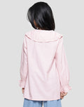 Nevada Ruffle With Two Pockets Kemeja Lengan Panjang Anak Perempuan