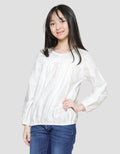 Nevada Round Neck With Two Pocket Stripe Kemeja Anak Perempuan
