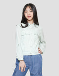 Nevada Kemeja Lengan Panjang Stripe Anak Perempuan With Collar