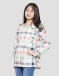 Nevada Kemeja Lengan Panjang Checkered Anak Perempuan Print With Ruffle