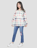 Nevada Kemeja Lengan Panjang Checkered Anak Perempuan Print With Ruffle