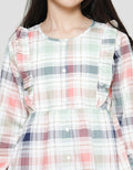 Nevada Kemeja Lengan Panjang Checkered Anak Perempuan Print With Ruffle