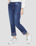 Nevada Strech With Ethnic Embro Regular Denim Pants for Girls