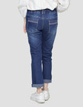 Nevada Strech With Ethnic Embro Regular Denim Pants for Girls