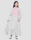 Nevada Ruffle Embro Vest Maxi Dress Anak Perempuan