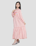 Nevada Checkered Tassel Maxi Dress Anak Perempuan