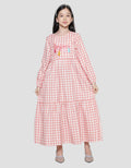 Nevada Checkered Tassel Maxi Dress Anak Perempuan