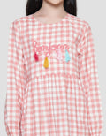 Nevada Checkered Tassel Maxi Dress Anak Perempuan