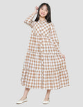 Nevada Checkered Ruffle Maxi Dress Anak Perempuan