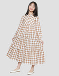 Nevada Checkered Ruffle Maxi Dress Anak Perempuan