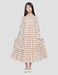 Nevada Checkered Ruffle Maxi Dress Anak Perempuan