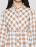 Nevada Checkered Ruffle Maxi Dress Anak Perempuan