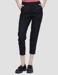 Details Celana Panjang Half Elastic At Waist Wanita