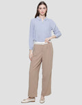Details Celana Panjang Wanita With Tone Pipe Line