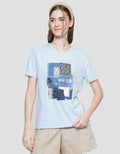 Details Denim Collage Kaos Casual Wanita
