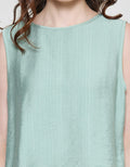 Details Back Button Sleeveless Blouse for Women