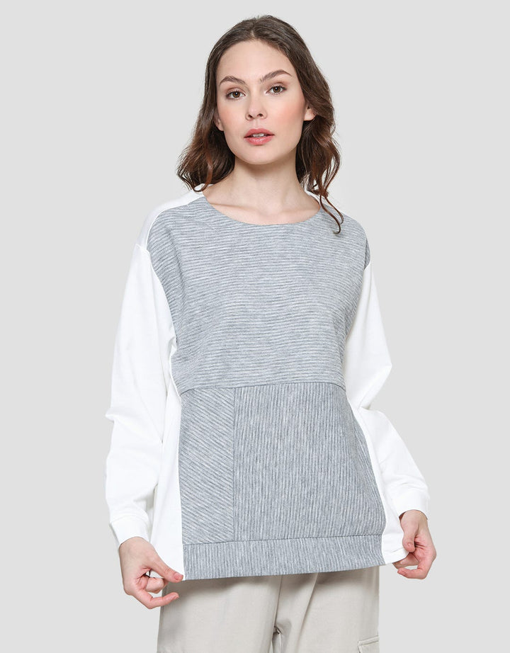 Details Stripe Look Sweater Wanita