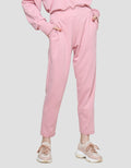 Details Elastic Waist String Celana Panjang Knit Wanita