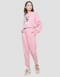Details Elastic Waist String Celana Panjang Knit Wanita