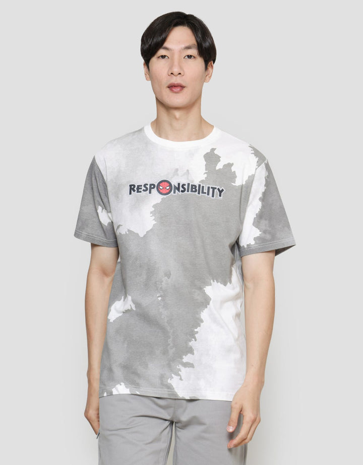 Marvel Kaos Lengan Pendek Pria Print Responsibility Text With