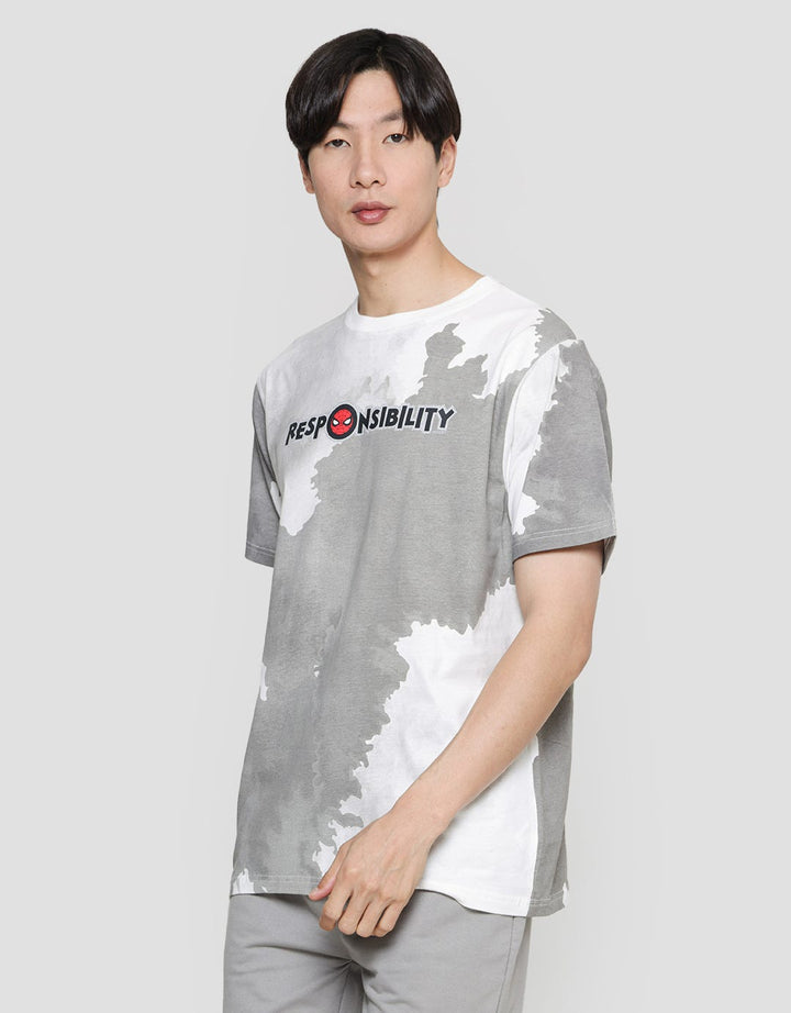 Marvel Kaos Lengan Pendek Pria Print Responsibility Text With