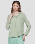 Details Button At Sleeves Women's Blouse