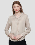 Details Button At Sleeves Women's Blouse