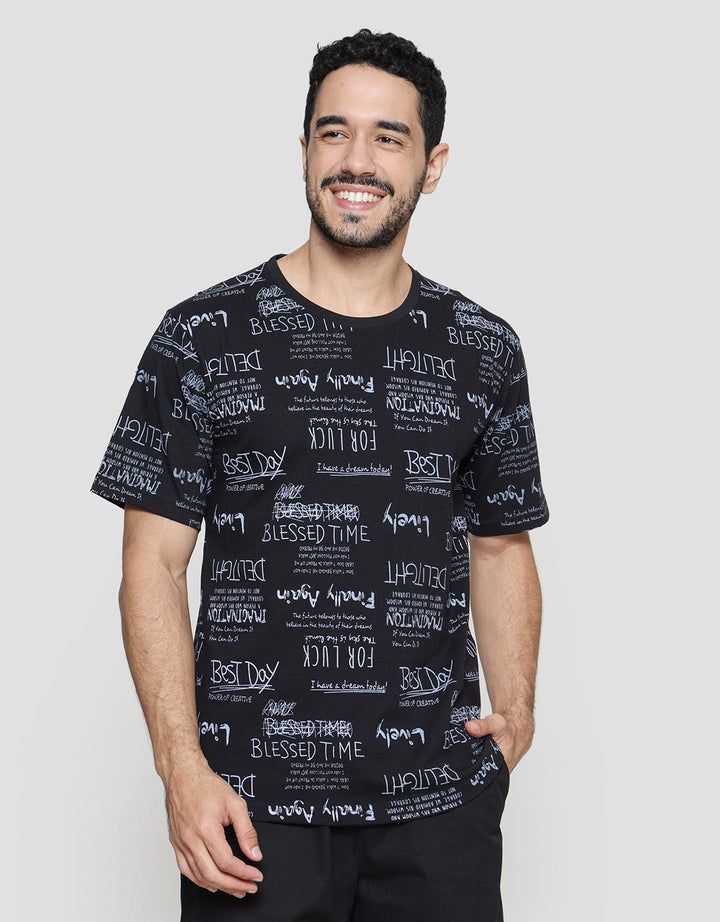 T Zone Fullprint Theme Curlicue Wordings 1 Men's T-Shirt