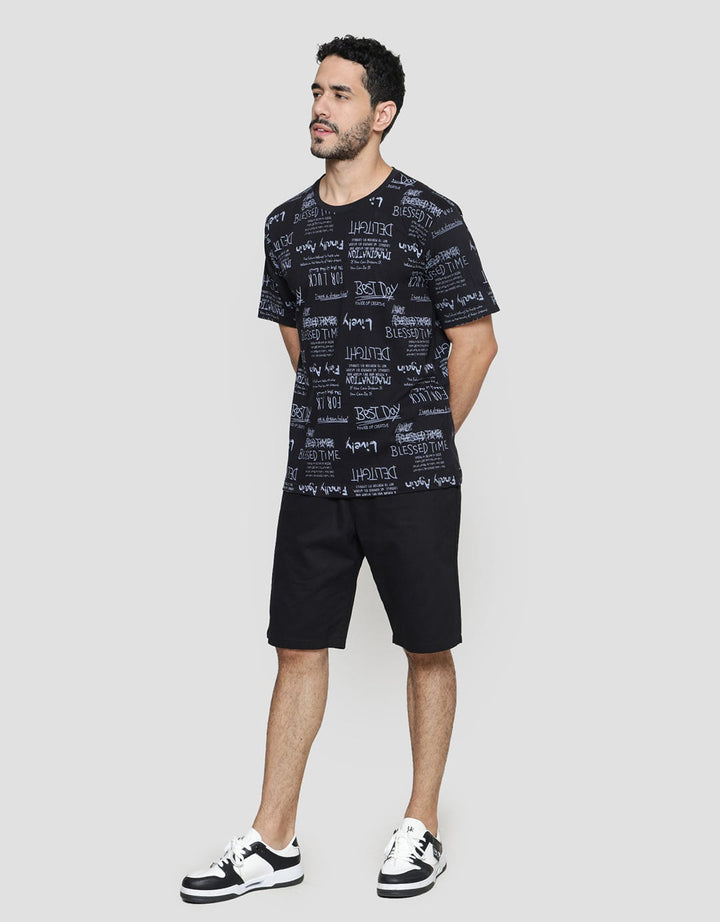 T Zone Fullprint Theme Curlicue Wordings 1 Men's T-Shirt