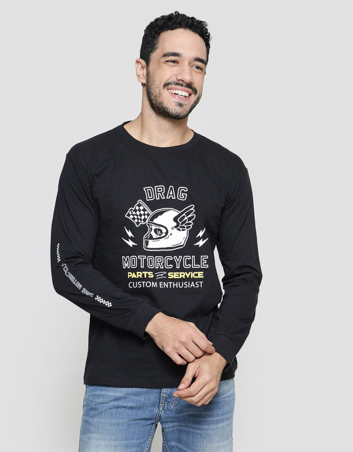 T Zone Theme Long Journey - Motorcycle Kaos Lengan Panjang Pria