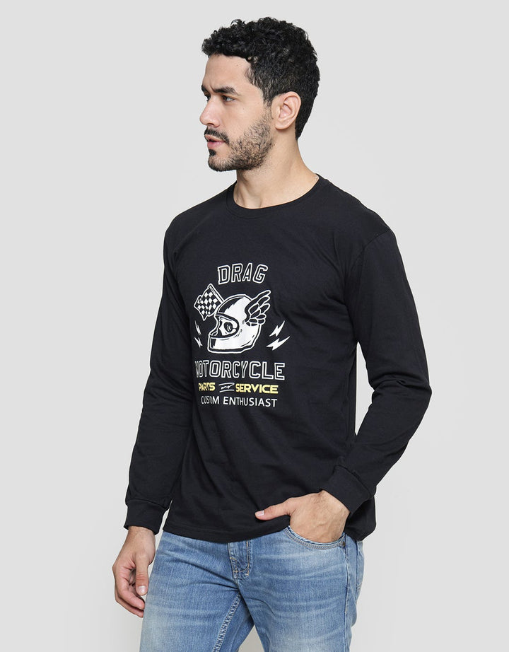 T Zone Theme Long Journey - Motorcycle Kaos Lengan Panjang Pria