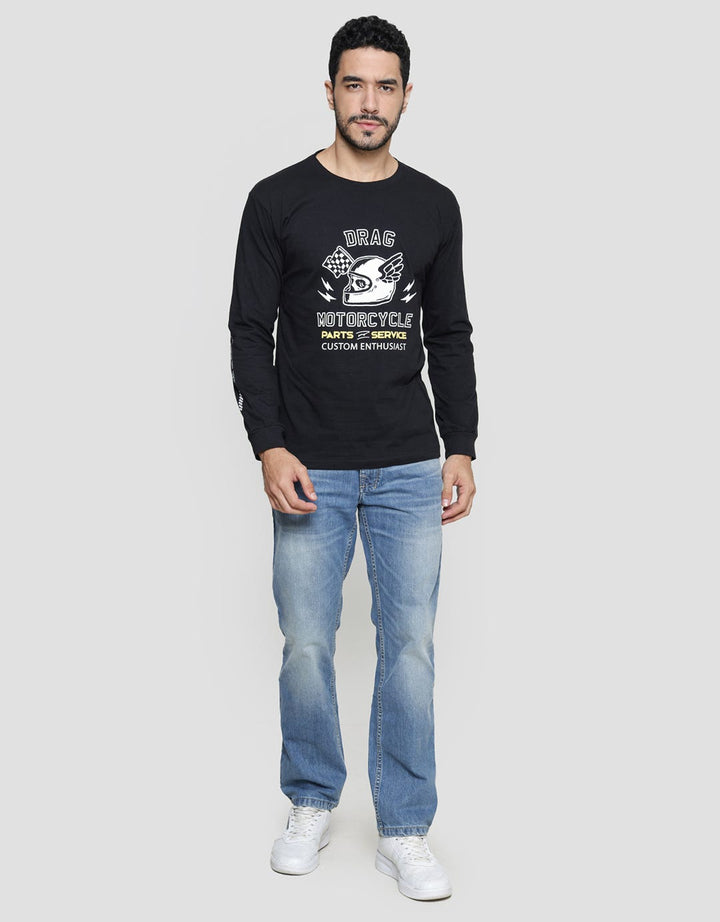 T Zone Theme Long Journey - Motorcycle Kaos Lengan Panjang Pria