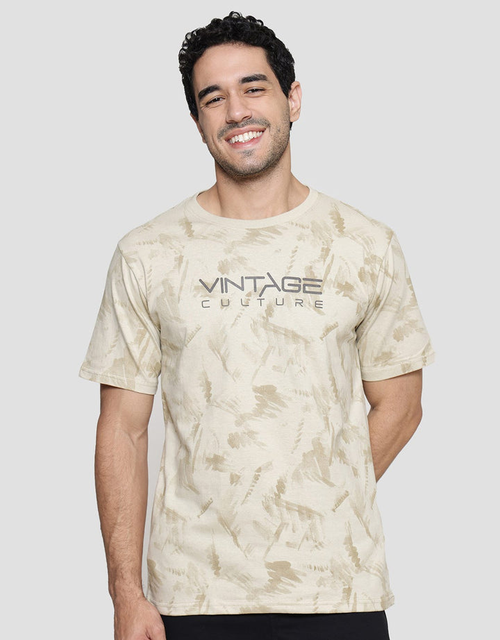 T Zone Theme Brush Stroke - Vintage Kaos Lengan Pendek Pria