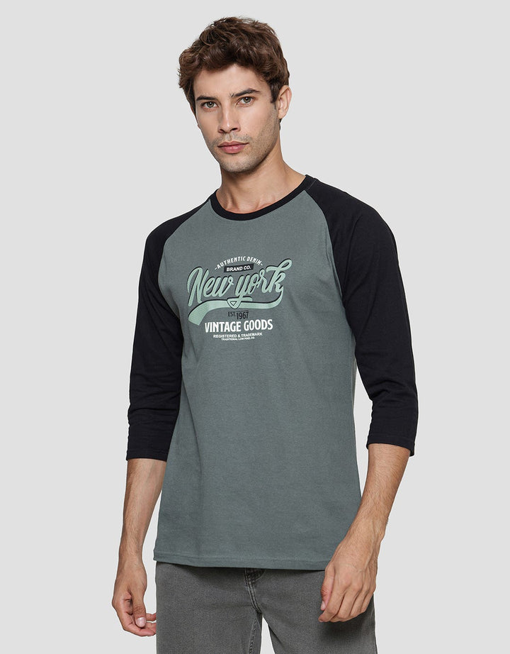 T Zone Theme City - New York Kaos Lengan 3/4 Pria