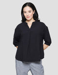 St. Yves Women's Polyester Dobby Blouse With Sleeve Cuff