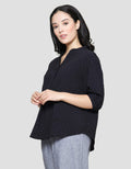 St. Yves Women's Polyester Dobby Blouse With Sleeve Cuff