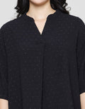 St. Yves Women's Polyester Dobby Blouse With Sleeve Cuff