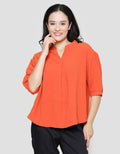 St. Yves Women's Polyester Dobby Blouse With Sleeve Cuff