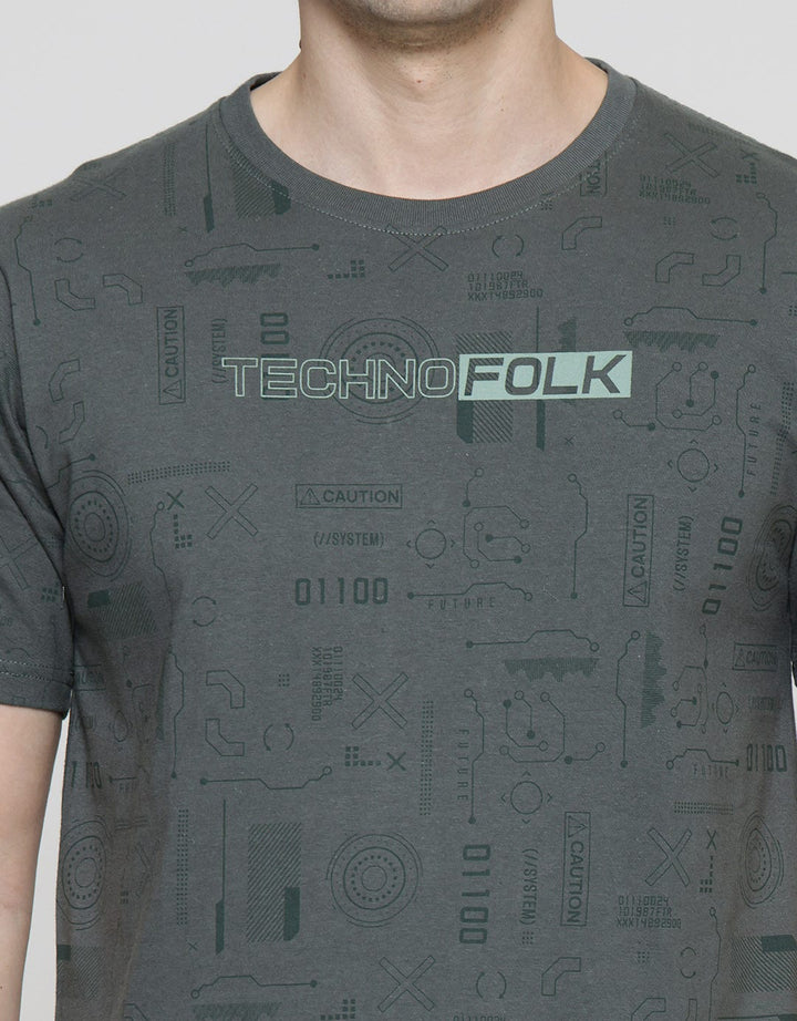 T Zone Techno Folk Men's Casual T-Shirt