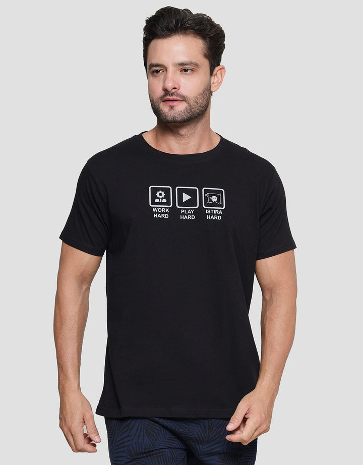 T Zone Istirahard Print Kaos Casual Pria