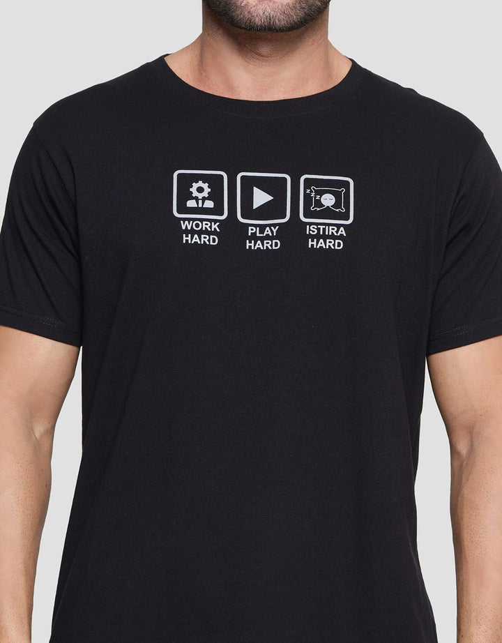 T Zone Istirahard Print Kaos Casual Pria
