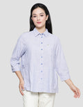 Triset Casual Texty Print Blouse Wanita