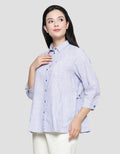 Triset Casual Texty Print Blouse Wanita