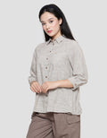 Triset Casual Texture Print Blouse for Women